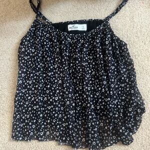 Hollister Black and White Floral Camisole